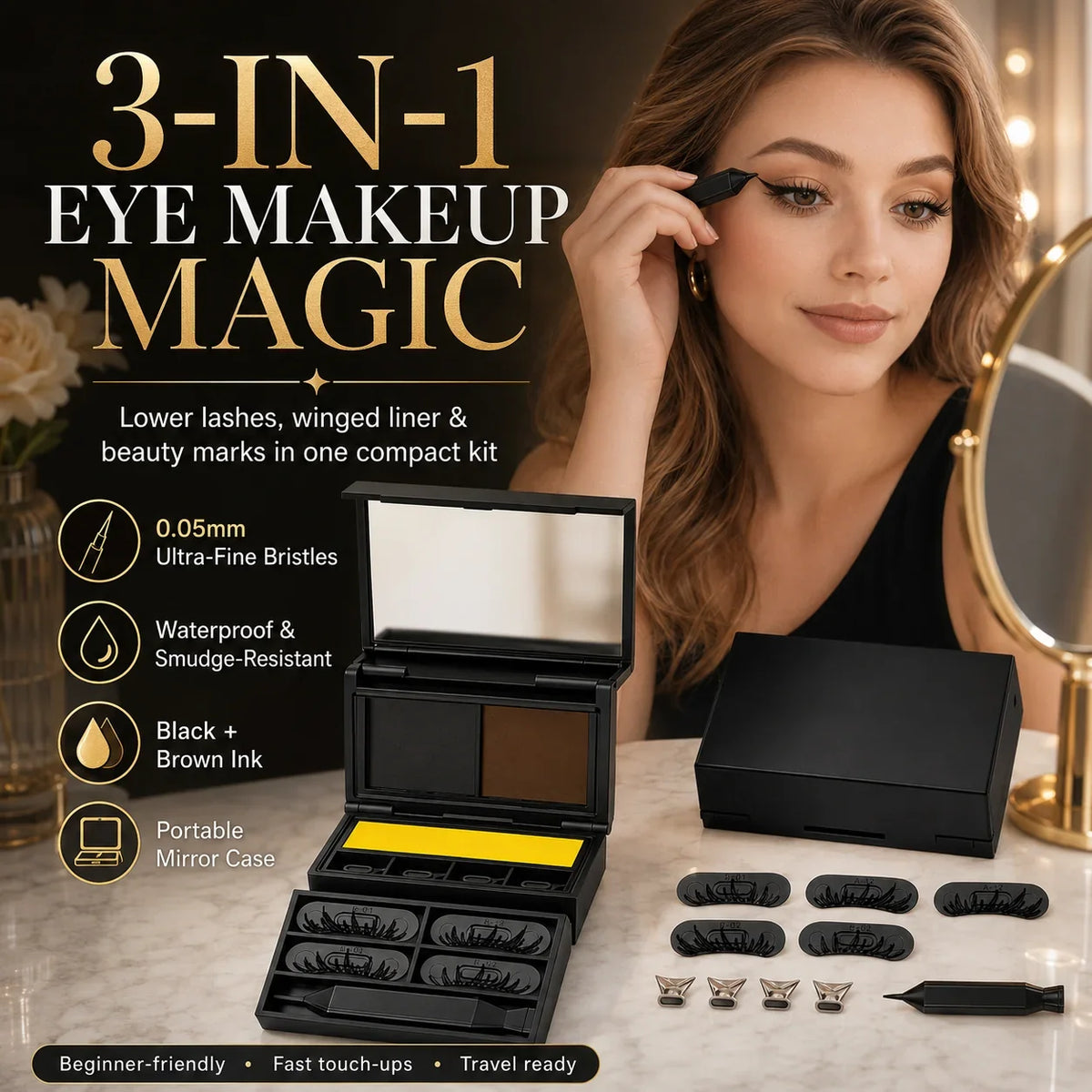 3-in-1 Lower Lash, Eyeliner & Beauty Mark Stamp Kit